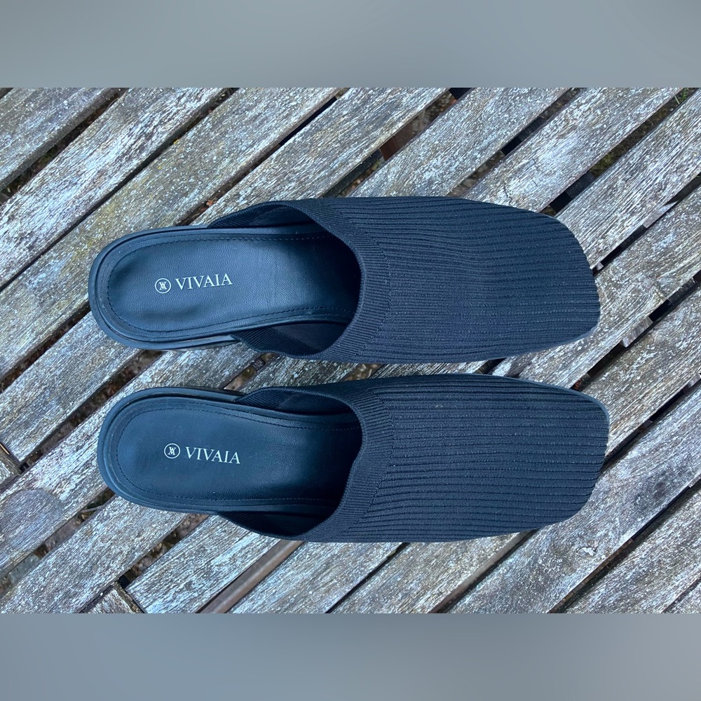 Vivaia mules in black - like new!